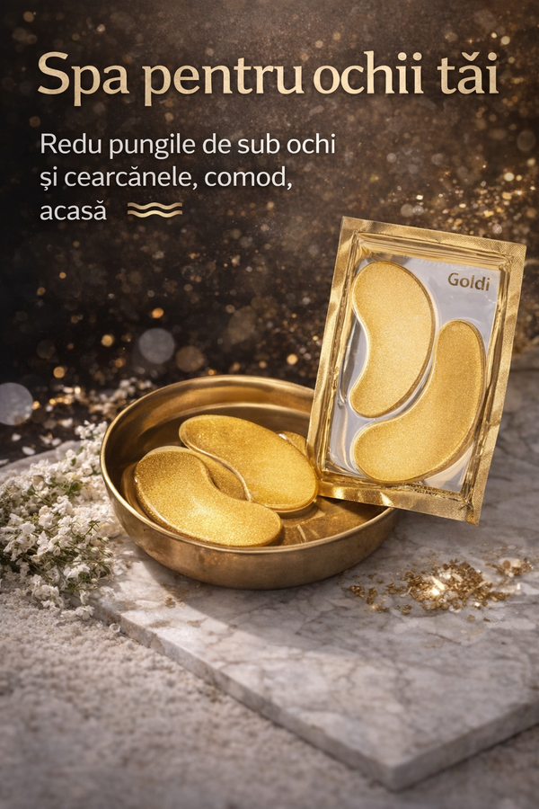 Mască de Ochii Aurie Strălucitoare